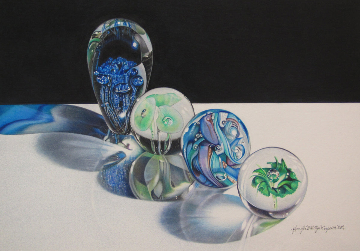 "Shiny Baubles In A Line" by Jennifer Carpenter - giclee reproduction