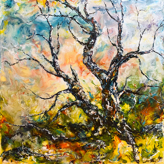 "The Orchard's Weathered Elder" by J K (Karen) Phillips Sewell - Fine Art Reproduction