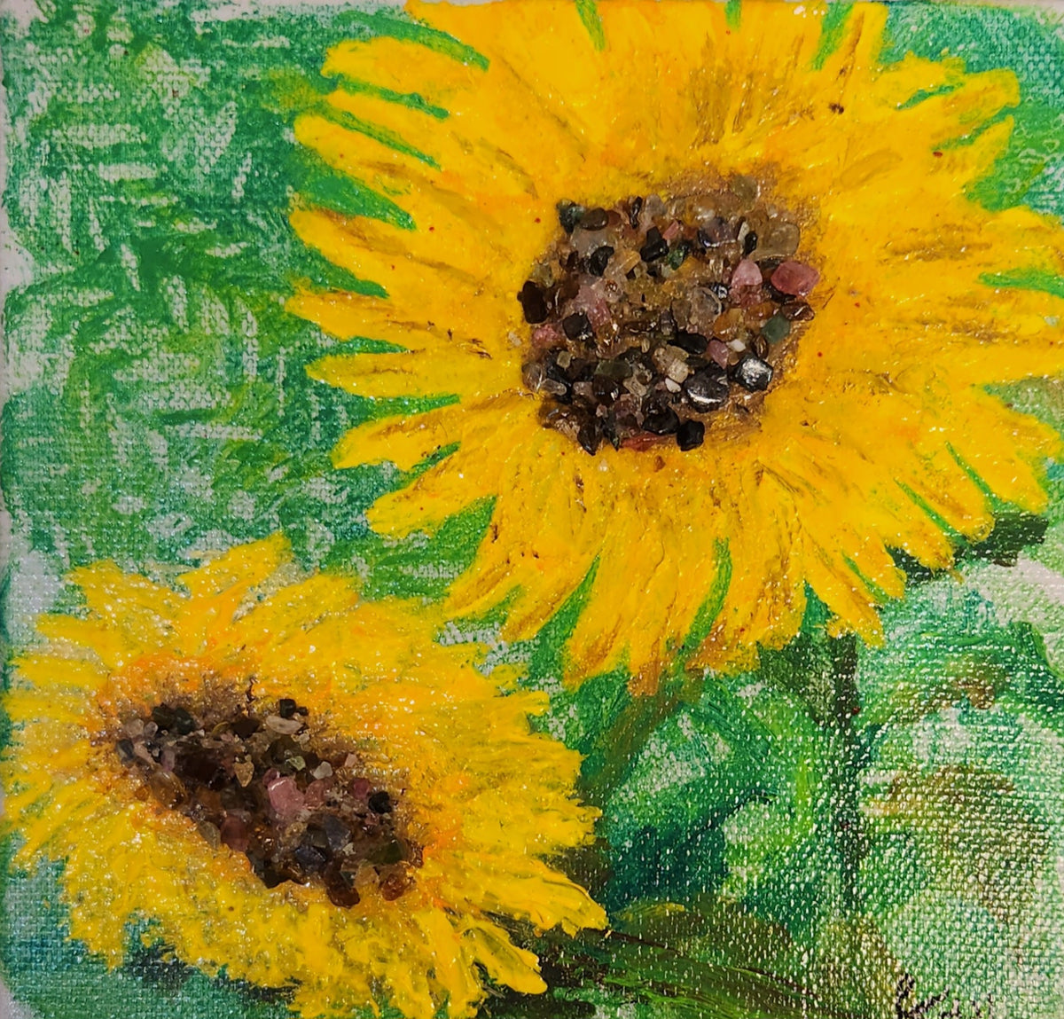 "Sunflowers" by Pam Goff- mixed Media